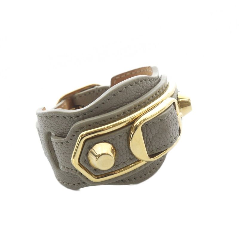 Balenciaga Giant Leather Bracelet Gray
