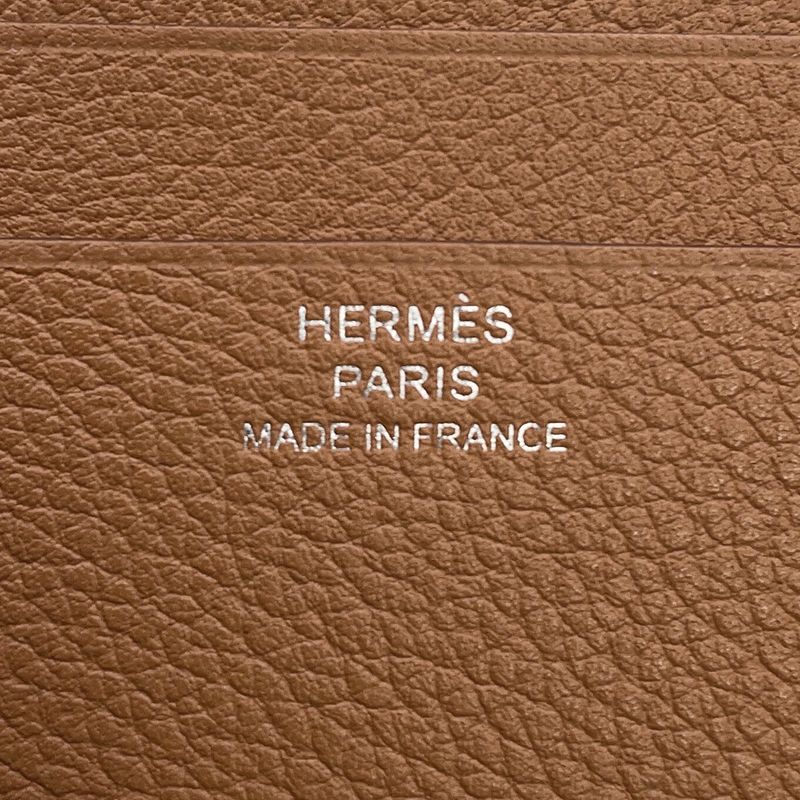 Hermes Card Case Series Oriental Gold Evercolor Business Holder