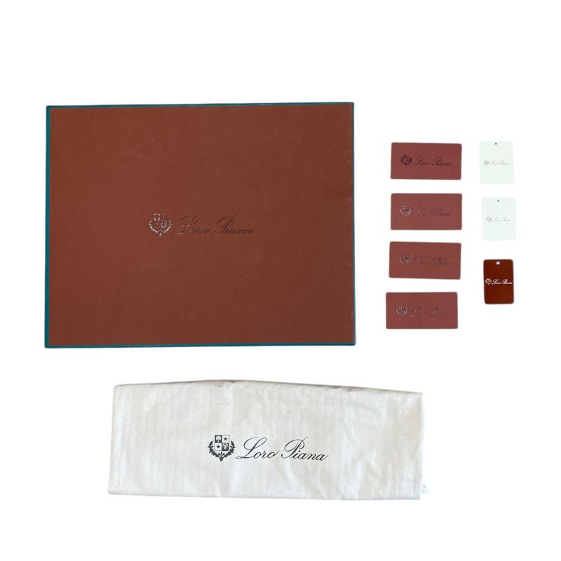 Loro Piana Extra Pouch Clutch Canvas Leather Camel Beige Sophistication Luxury