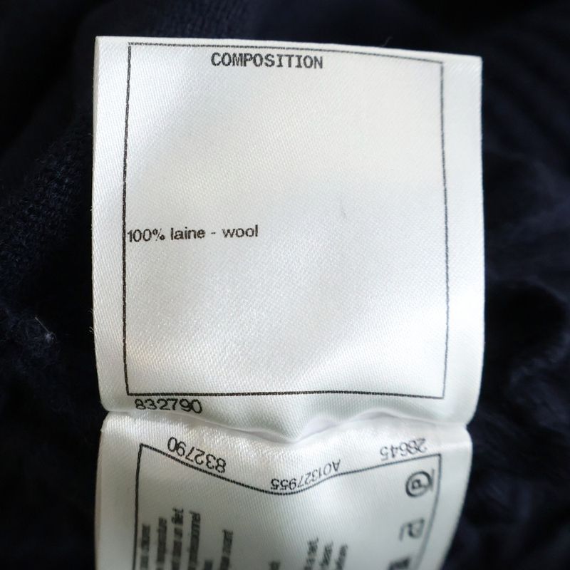 Chanel No Sleeve Knit Dress Navy 36