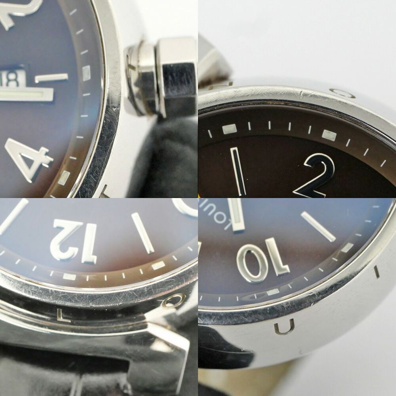 Louis Vuitton Tambour Date Brown SS Quartz Watch