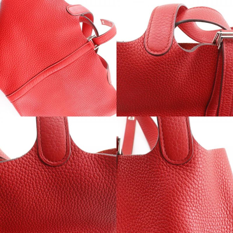 Hermes Picotin Lock 18 PM Taurillon Clemence Red D Handbag