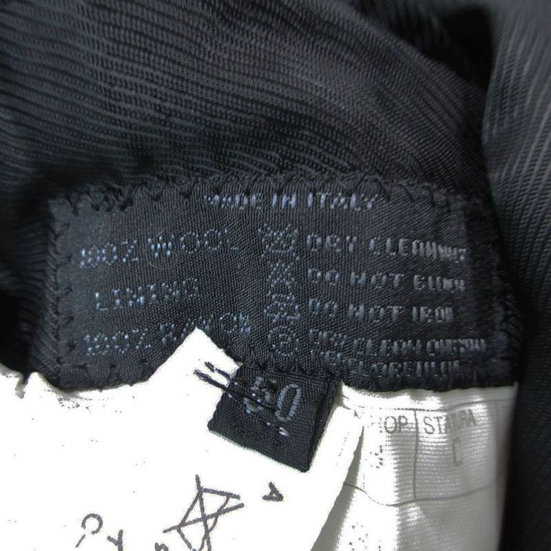 Prada Long Coat Jacket Chesterfield Wool Vintage 50 L Black