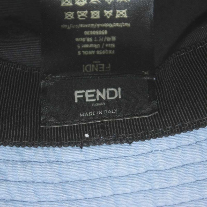 Fendi Bucket Hat Logo Embroidery S Blue