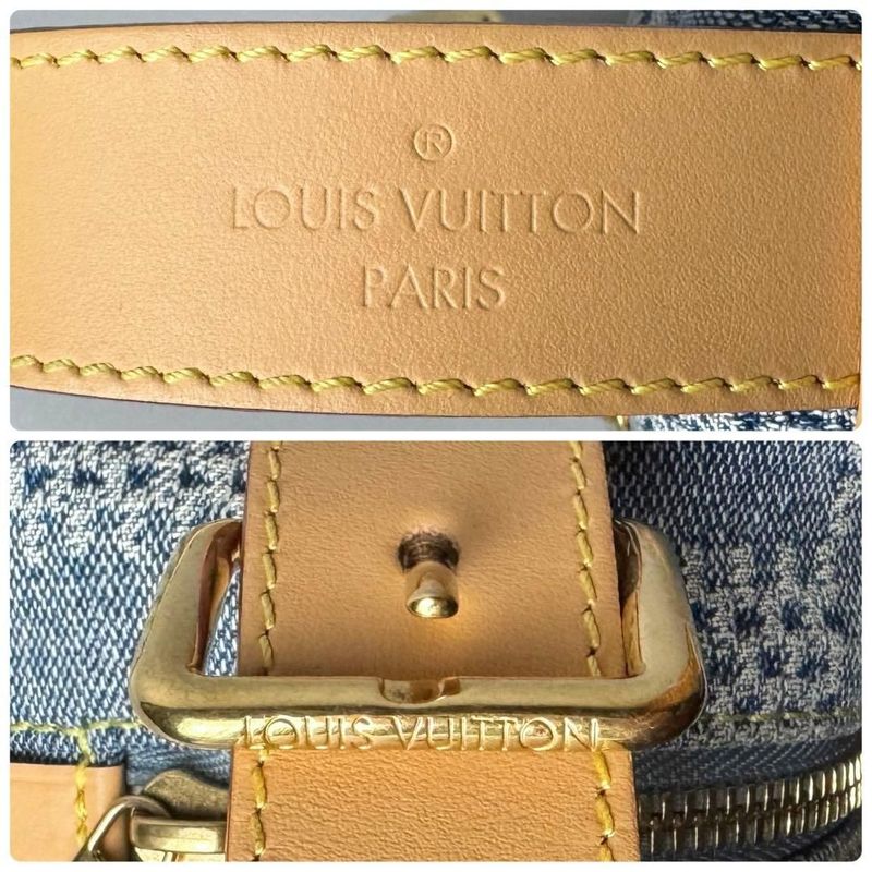 Louis Vuitton Damier Denim Rocker Dopp Kit Clutch