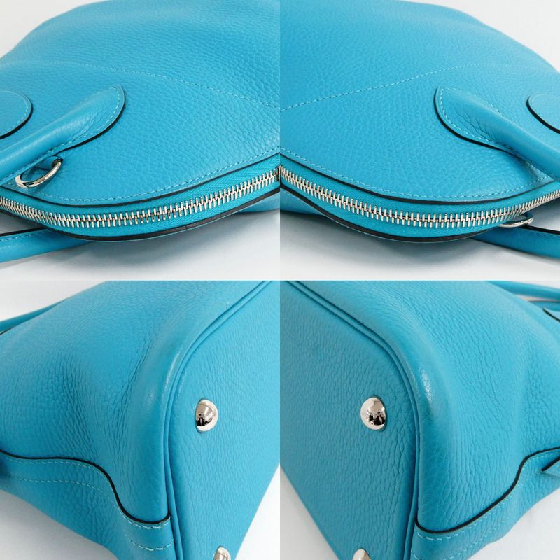 Hermes Bolide 31 Turquoise Taurillon Clemence Handbag 2-Way