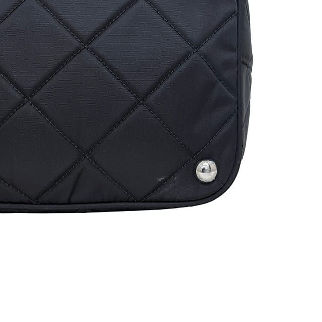 Prada Tote Chainto Black Nero Tessuto