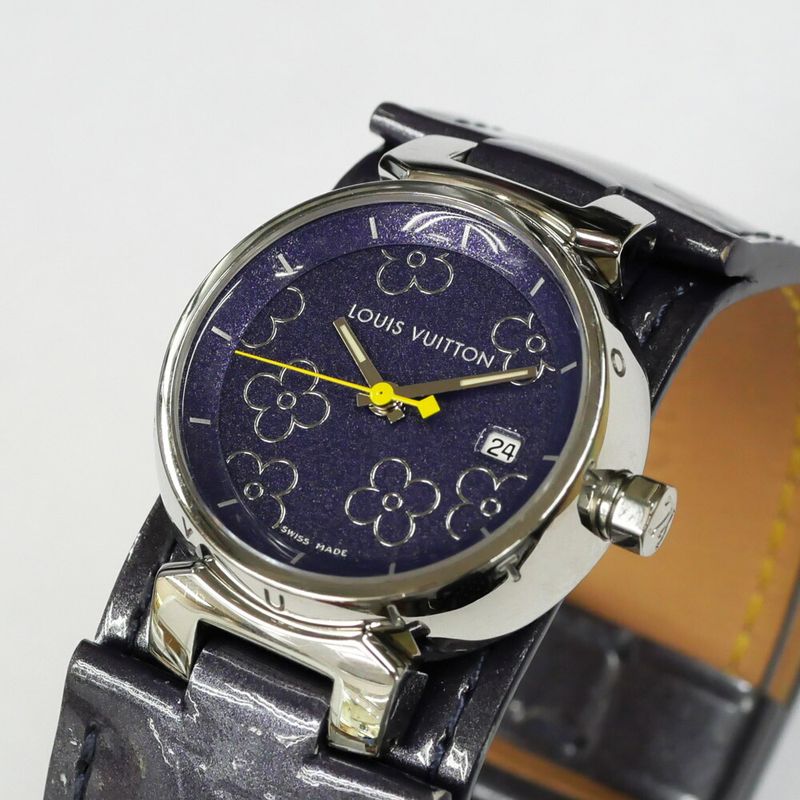 Louis Vuitton Brea PM Purple Dial Stainless Steel Quartz Watch