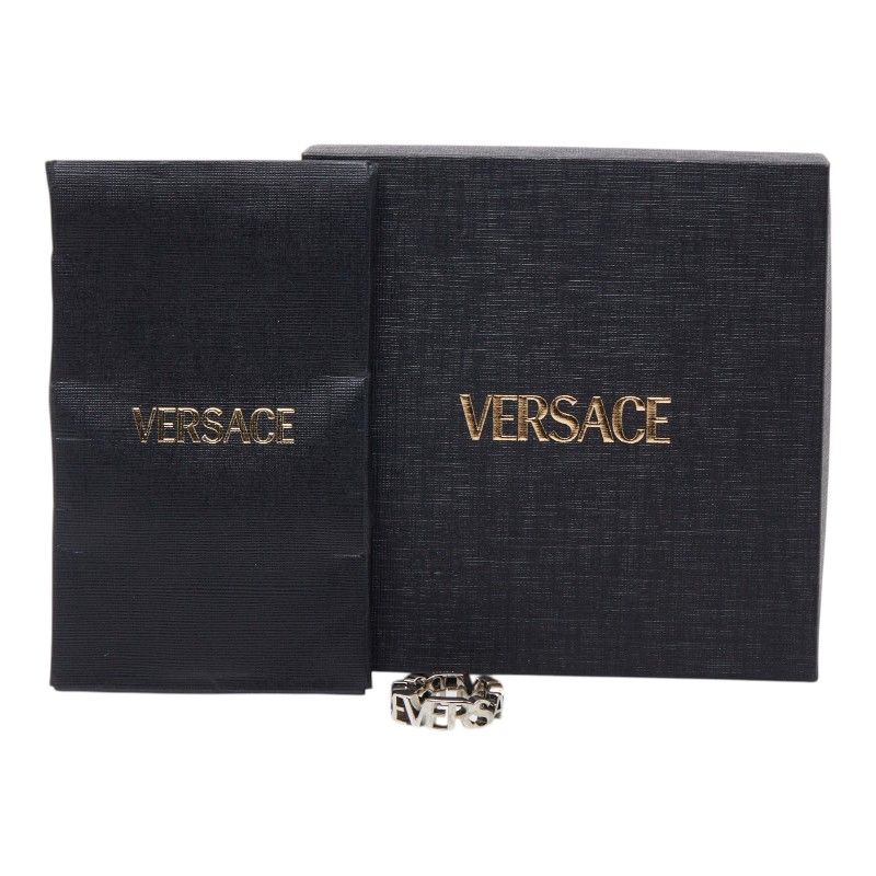 Versace Logo Silver Metal Ring