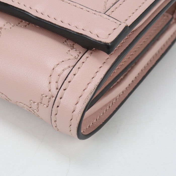 Gucci Card Case Wallet GG Matelasse Bifold with Coin Purse Leather