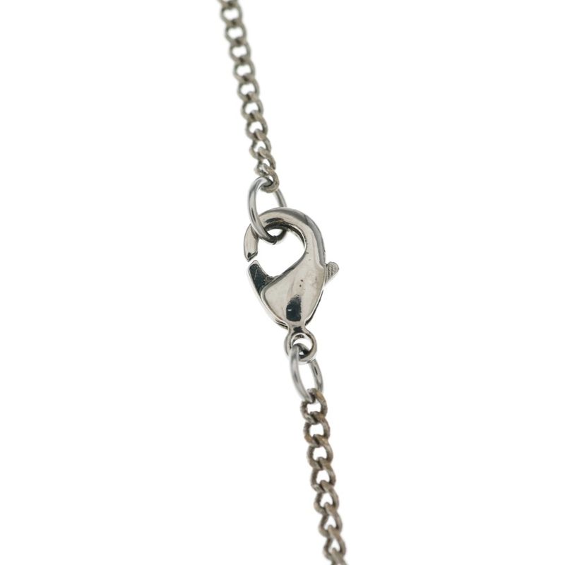 Louis Vuitton Monogram Ring Necklace Pendant Chain Silver