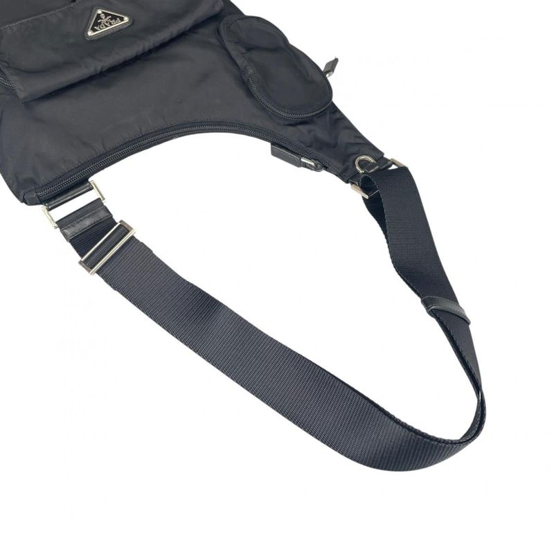 Prada Re-Nylon Crossbody Back Triangle Logo Shoulder Bag Black
