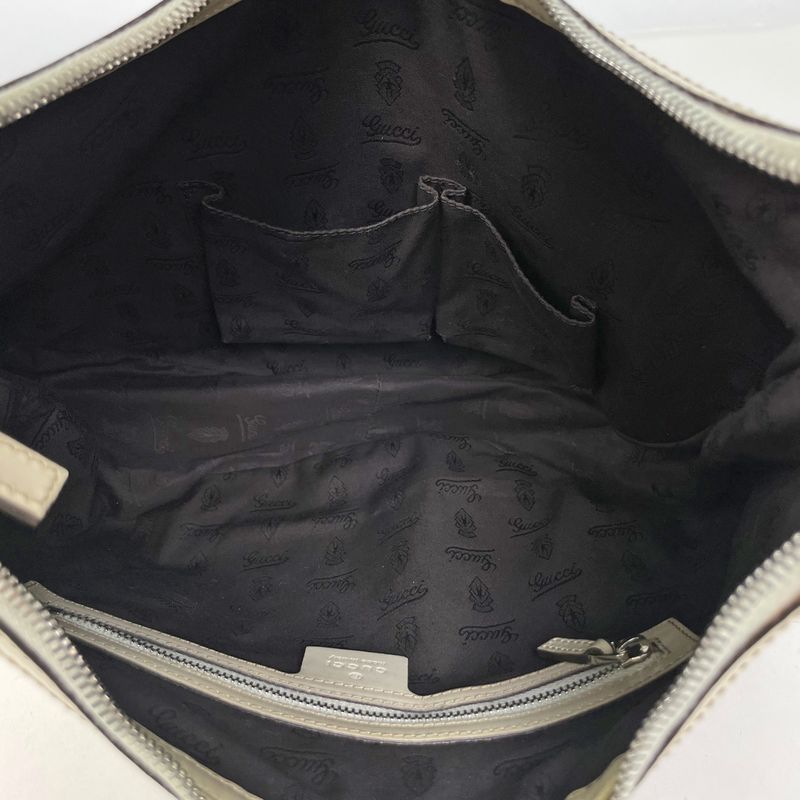 Gucci GG Pattern Shoulder Bag Twins Bag Canvas Beige White