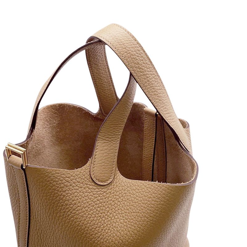Hermes Handbag Picotin Lock PM Biscuit Gold Taurillon Clemence