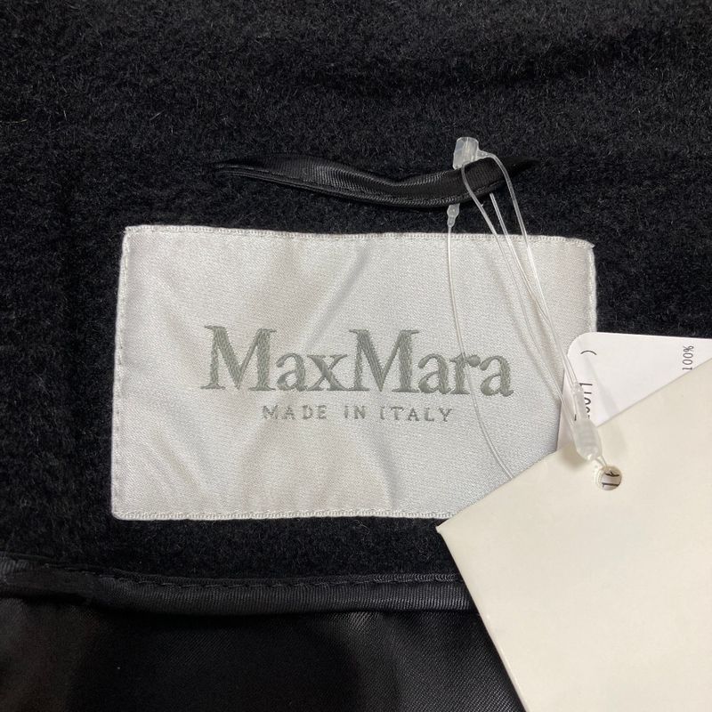Max Mara Manuela Icon Coat 100% Camel Belted 40 Black