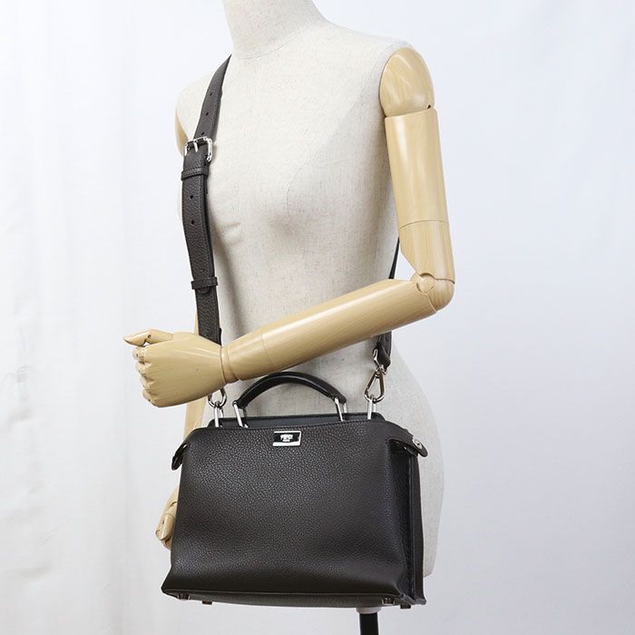 Fendi Mini Essential Peekaboo Handbag Leather
