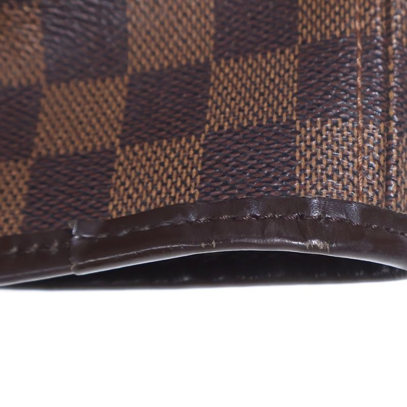 Louis Vuitton Damier Neverfull GM Tote Brown Leather Gold