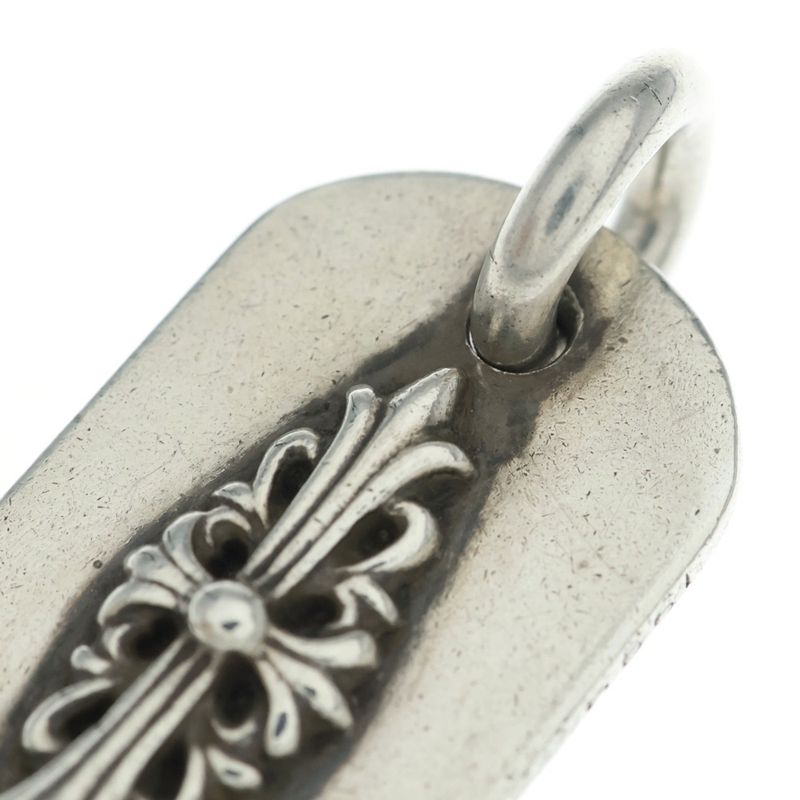 Chrome Hearts Raised Dogtag Dog Tag Charm Silver Necklace Top