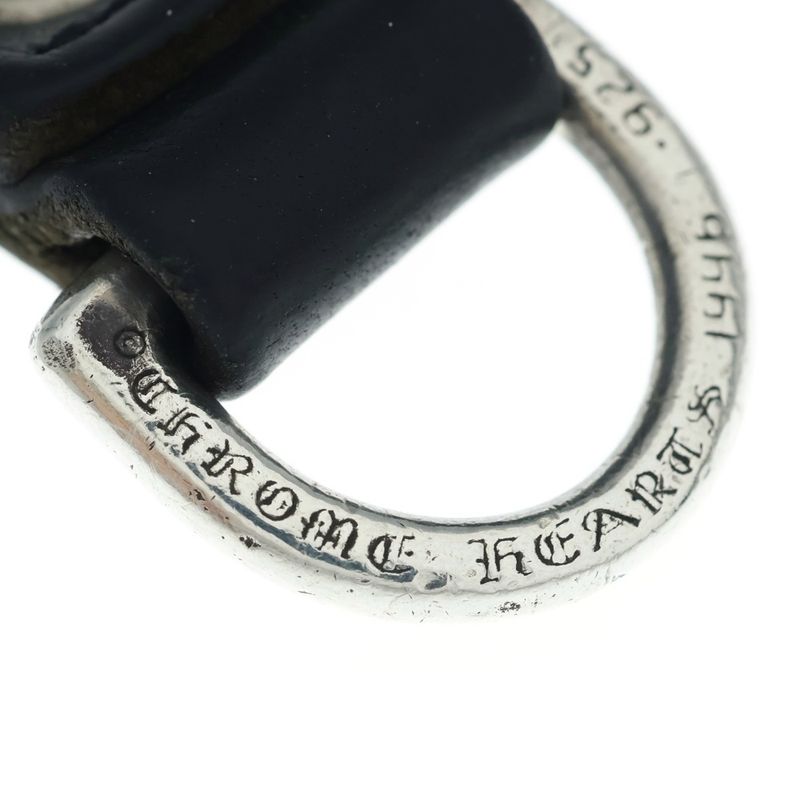 Chrome Hearts Belt Loop Cross Ball Button Leather Silver Black