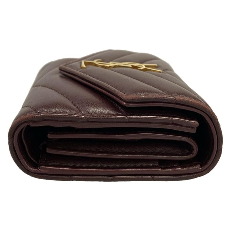 Saint Laurent Paris Trifold Wallet Cassandra Multi Fold Gold Leather