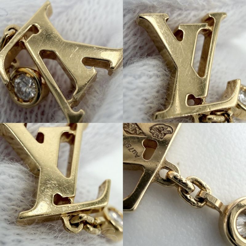 Louis Vuitton Earrings Idyll Blossom LV 18k YG 18k Yellow Gold Diamond 0.03 Ct