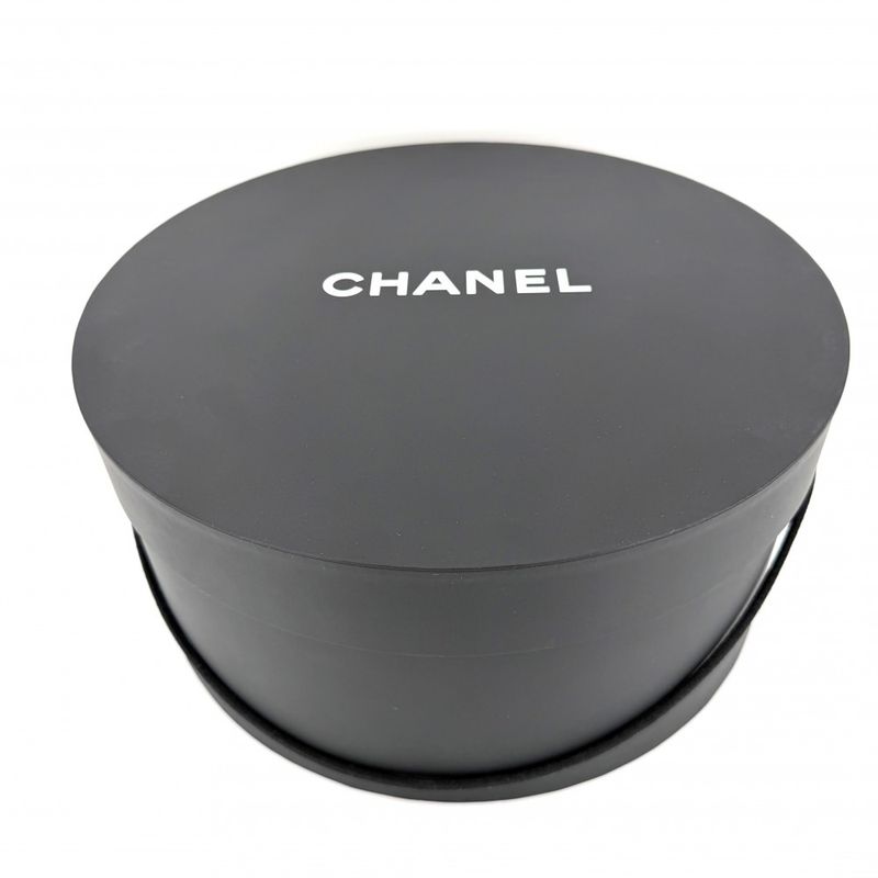 Chanel Hat Tweed Bucket Hat CC Logo M Wool Polyamide Black Ivory