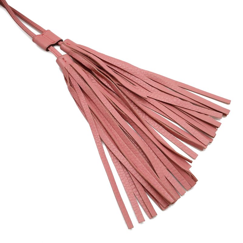 Gucci Bamboo Backpack Shoulder Bag Fringe Tassel Leather Pink Silver