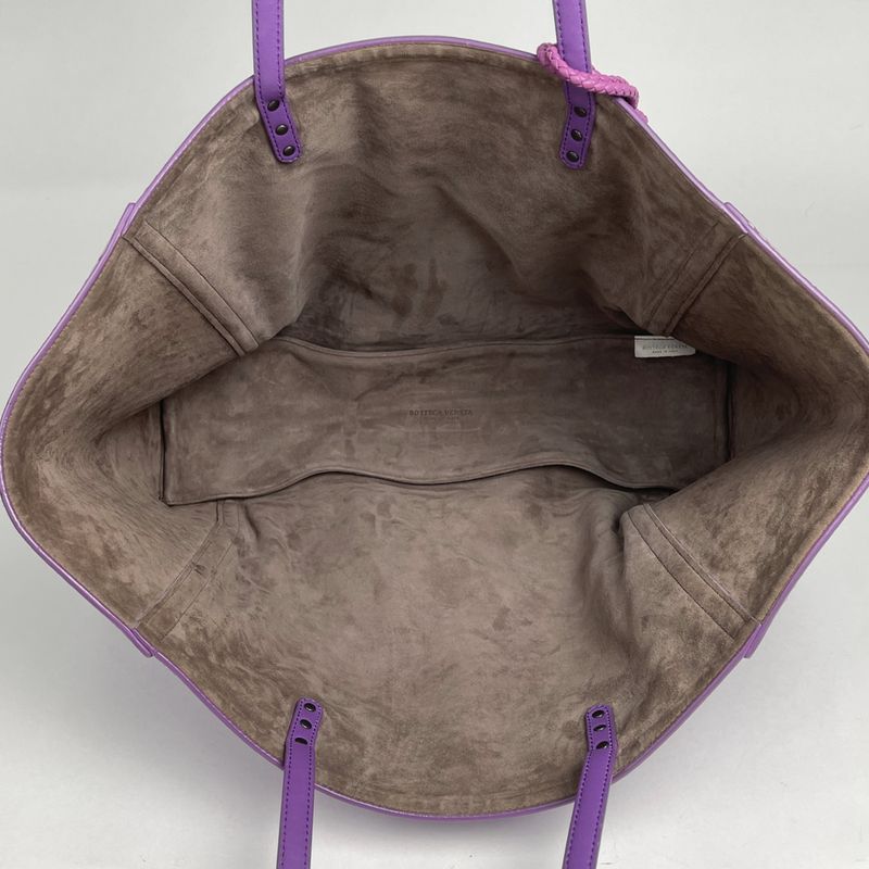 Bottega Veneta Intrecciato Tote Braided Leather Purple