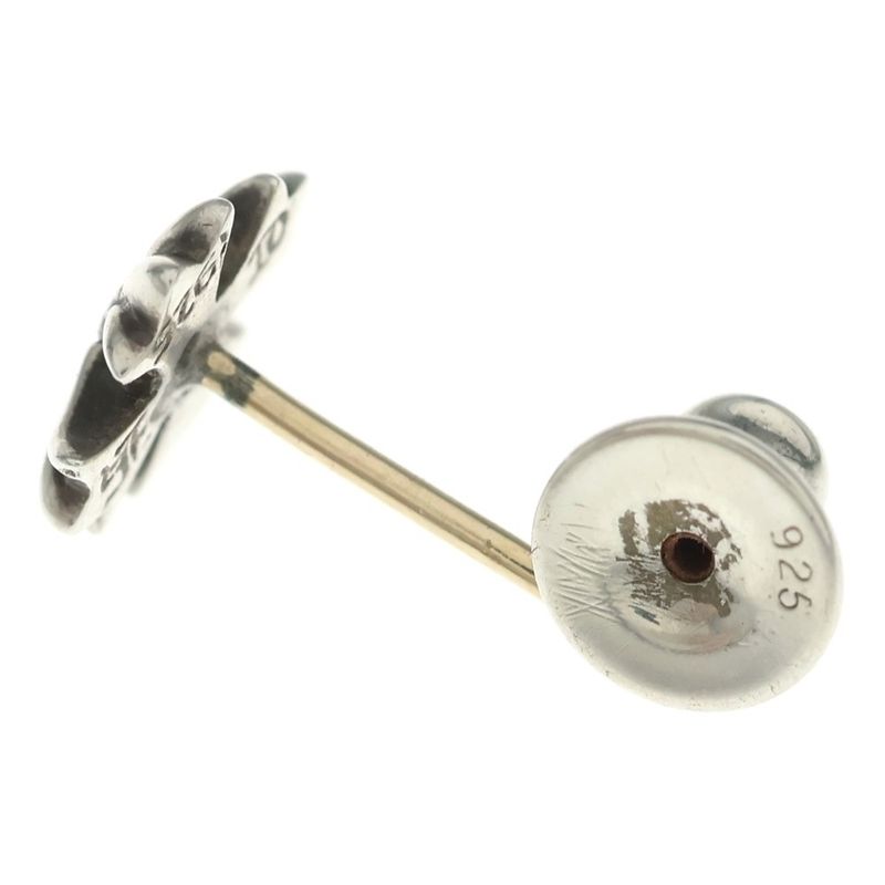 Chrome Hearts No2 CH Pls Dia CH Plus 1 Diamond Stud Earrings Silver