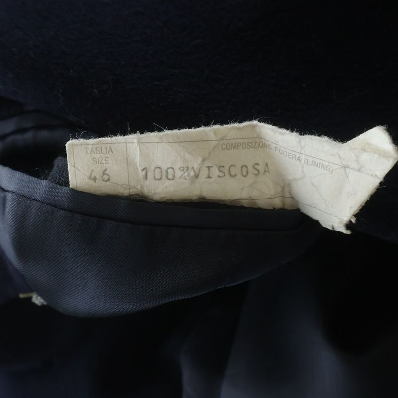 Versace Gianni Viscose Tailored Star Long Coat Jacket Navy
