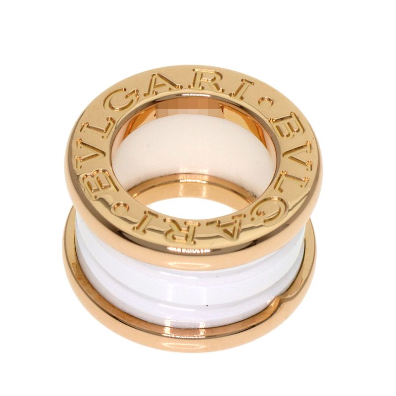 Bvlgari White Ceramic Pendant Top 18k Pink Gold