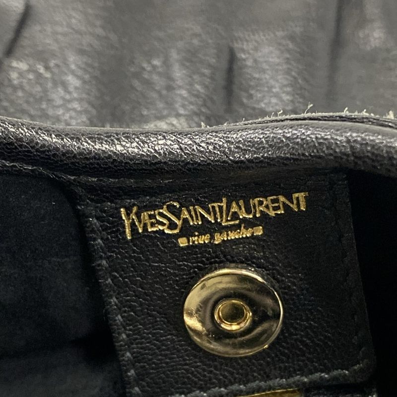 Saint Laurent Rive Gauche Shoulder Bag Tropez Black Leather