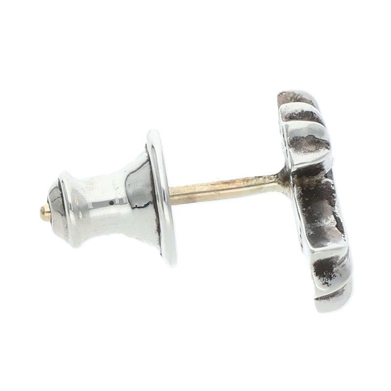 Chrome Hearts No2 CH Crs Dia CH Cross Stud Silver Earrings