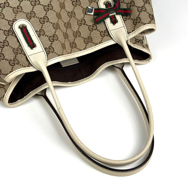 Gucci Prince Tote Shoulder Bag Ribbon Sherry
