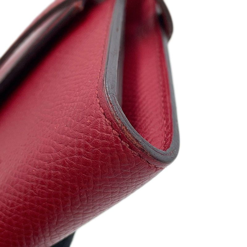 Hermes Wallet Kelly Long Rouge Grena Gold Epsom