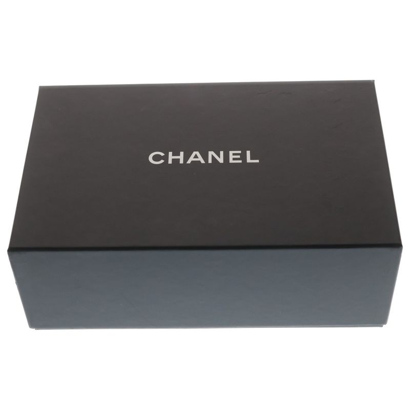 Chanel Quilted CC Logo Caviar Leather Chain Clutch Vanity Shoulder Bag Black