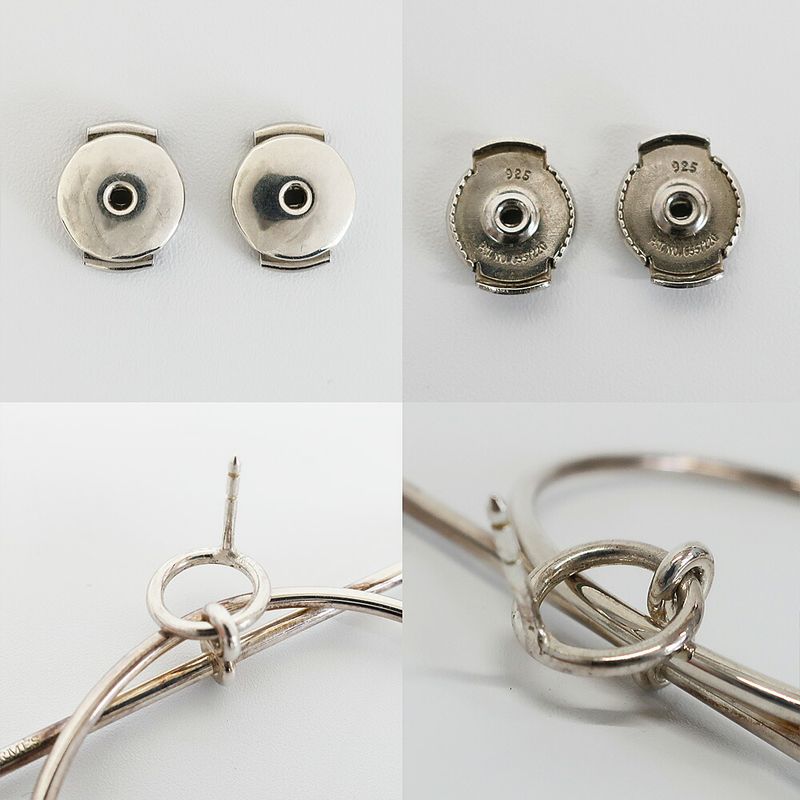 Hermes Earrings Loop MM Pair Silver