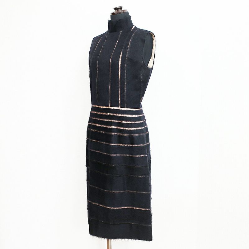 Fendi Dress Silk Black Listed 40 Sleeveless Skirt