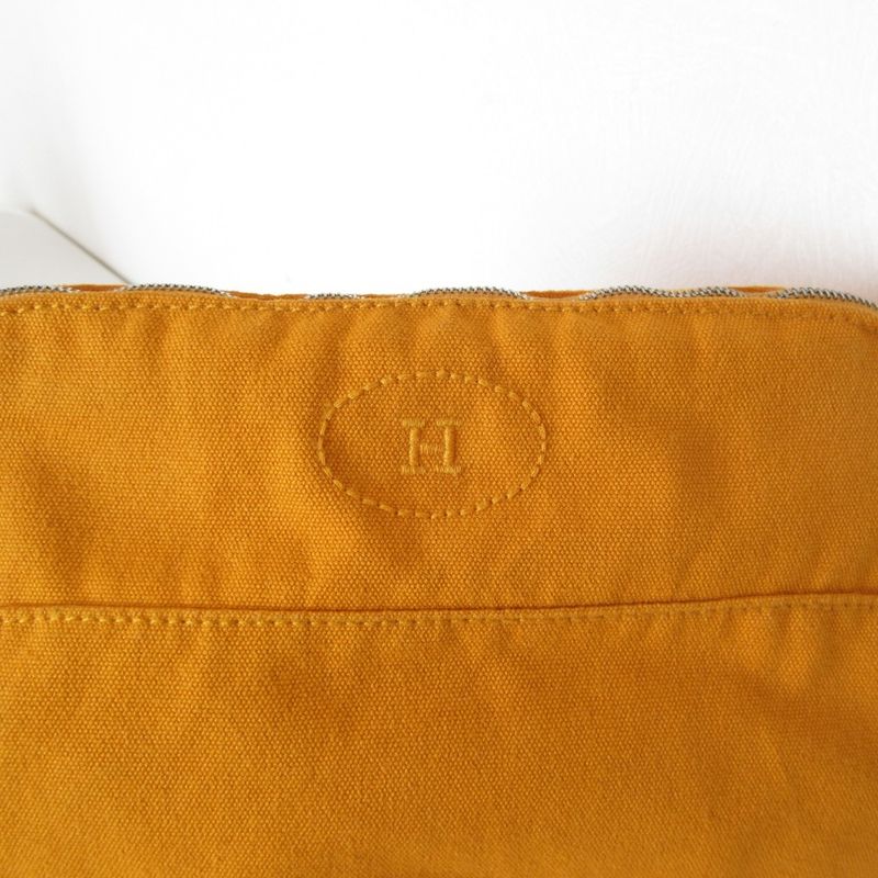 Hermes Bolide Pouch MM Cotton Canvas Cosmetic Yellow