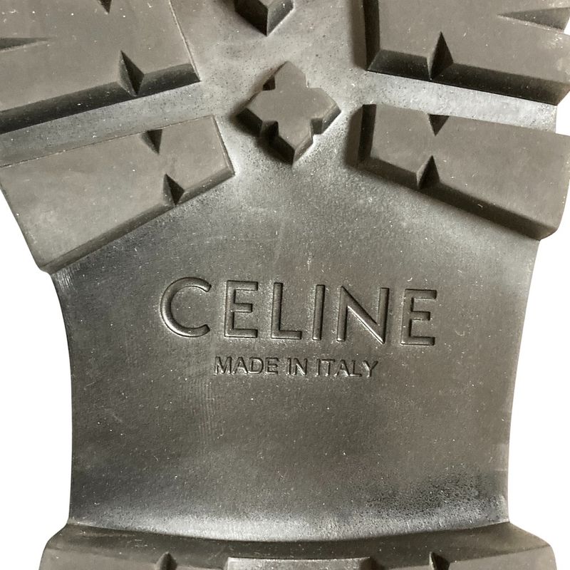 Celine Triomphe T Strap Loafer 37 Silver
