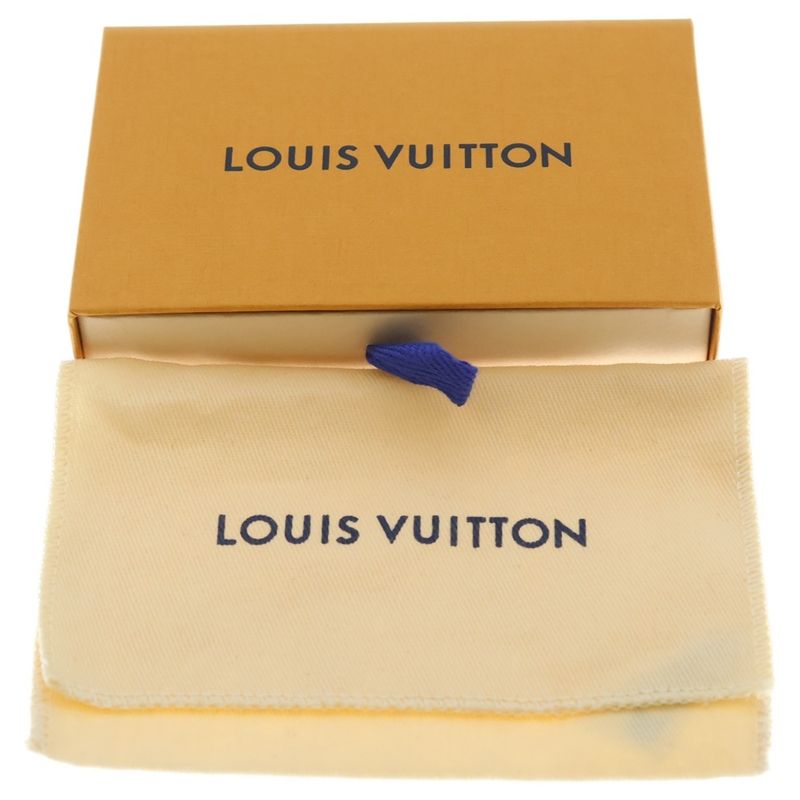Louis Vuitton Monogram Key Holder Dragonne Bag Charm Gray Leather Silver