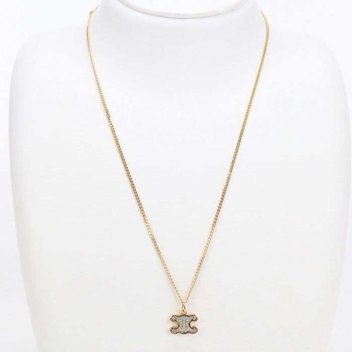 Celine Line Stone Triomphe Necklace Metal