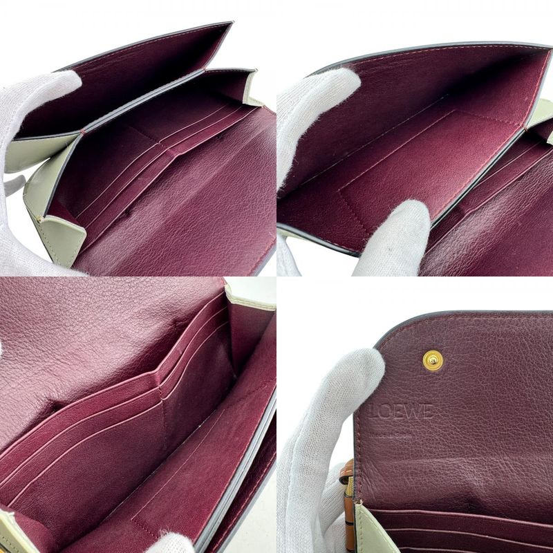 Loewe Gate Continental Leather Wallet Gray