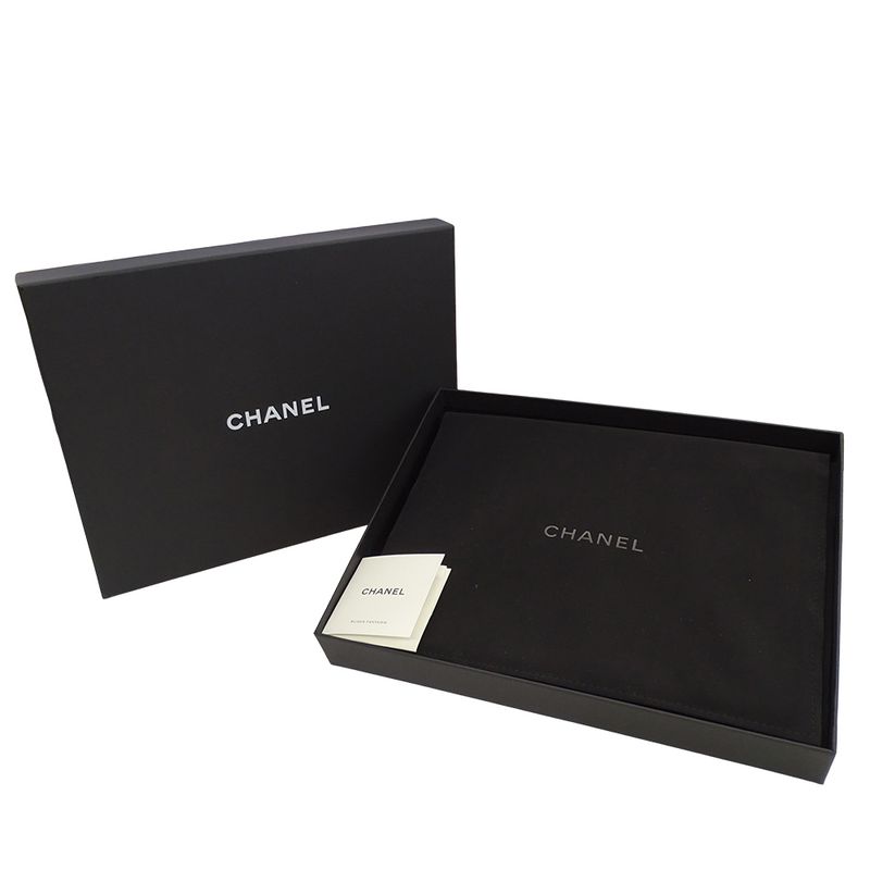 Chanel Choker Necklace Metal Line Stone Faux Pearl Ribbon CC Logo Gold White