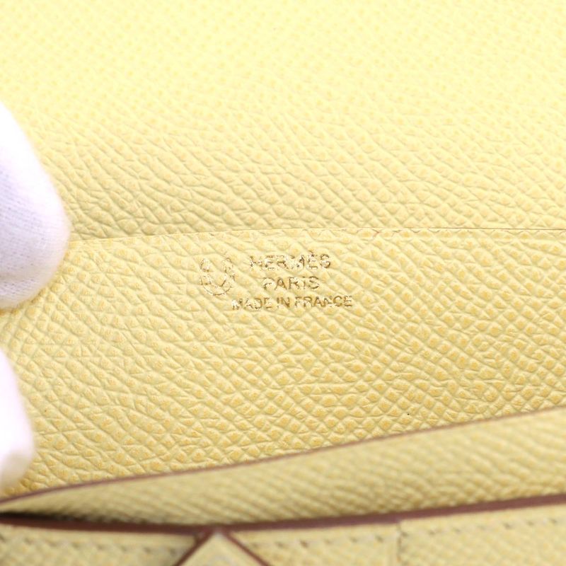 Hermes Bearn Souffle Bifold Billfold Wallet Personal Epsom Jaune Poussin
