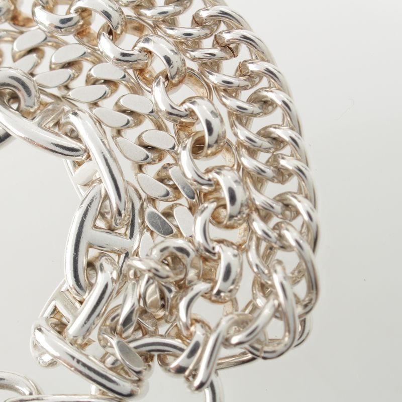 Hermes Etcetra 4 Chaine D'ancre Bracelet Silver