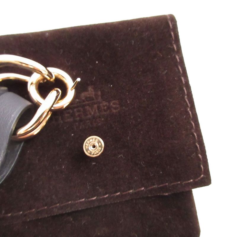 Hermes Villevolt GM Leather Blue Indigo Earrings