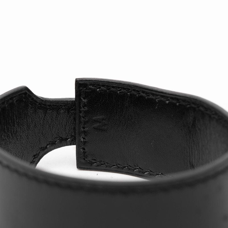 Hermes Artemis Bracelet Black Gold Leather Plated