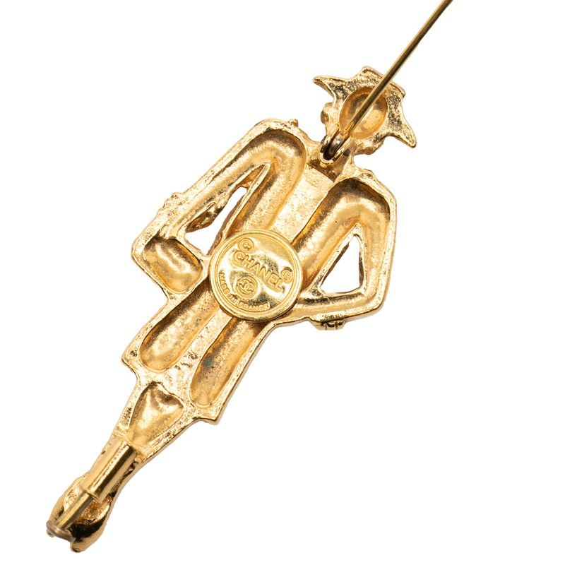 Chanel Mademoiselle Brooch Gold Plated