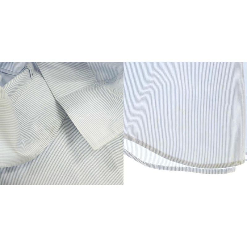 Celine Seri Nu Phoebe Philo Era Stripe Stand Collar-l S Cotton Shirt Blouse 34